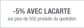 5% avec LACARTE sur plus de 500 produits du quotidien